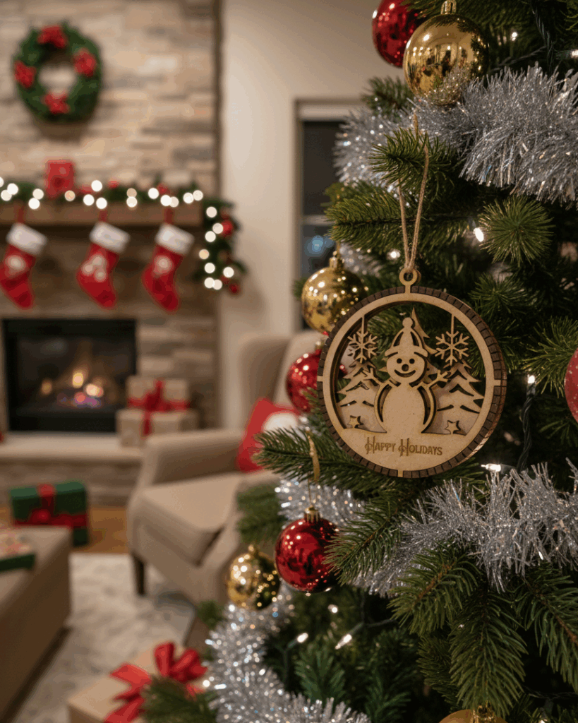 Boule de Noël 3D bonhomme de neige