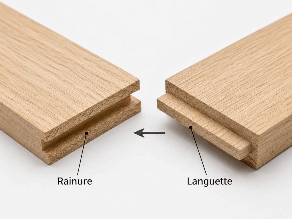 Bois assemblage ; rainure languette